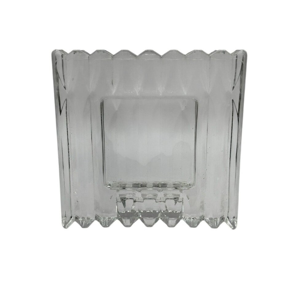 Picture Frame Solid Glass Wavy Sides Thick Glass Stand In Back 2 x 2 In Picture